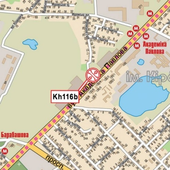 Схема рекламної площини за адресою Ак.Павлова ул., 120/4