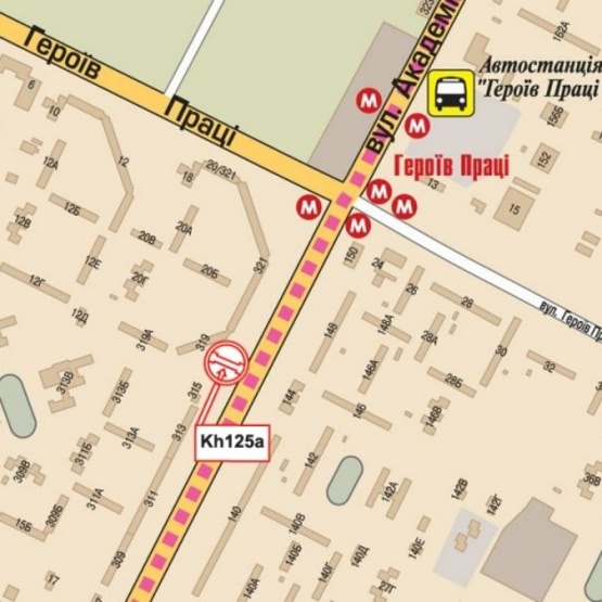 Схема рекламної площини за адресою Ак. Павлова ул., 319, (Бильярдный клуб, ТЦ "Космос", магазин "Велопланета", 500м. к ст. м. Студенческая, УкрГазБанк), направл. ул. Героев Труда