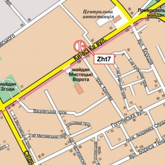 Схема рекламной плоскости по адресу Киевская, 77а