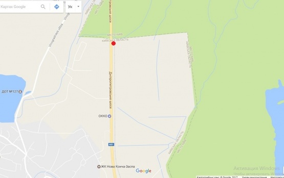 Схема рекламної площини за адресою Новообуховская трасса (Днепропетровское шоссе), в направлении г.Киев после ТЦ "Мегамаркет",5км+400метров, правая