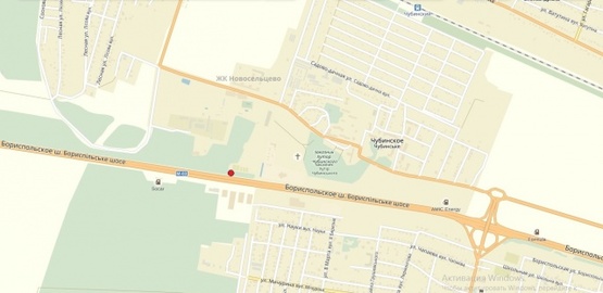 Схема рекламной плоскости по адресу Бориспольская трасса из г.Борисполь (29+200, за комплексом Kidev )направл. в г. Киев