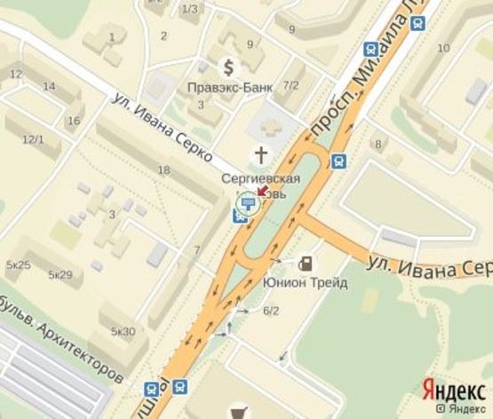 Схема рекламной плоскости по адресу Лушпы пр. - Серко ул. остановка (напротив АЗС "ANP",перед супермаркетом "Саммаркет")