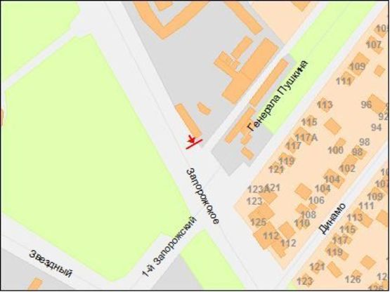 Схема рекламної площини за адресою Запорожское шоссе - Генерала Пушкина ул., в сторону Космическая пл. Схема рекламної площини за адресою Запорожское шоссе - Генерала Пушкина ул., в сторону Космическая пл.