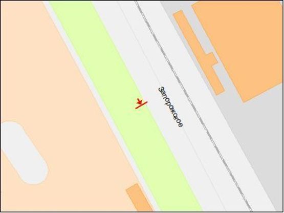 Схема рекламной плоскости по адресу Запорожское шоссе, 62, супермаркет "Эпицентр", из центра