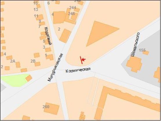 Схема рекламної площини за адресою Космическая ул. - Мандрыковская ул., левая