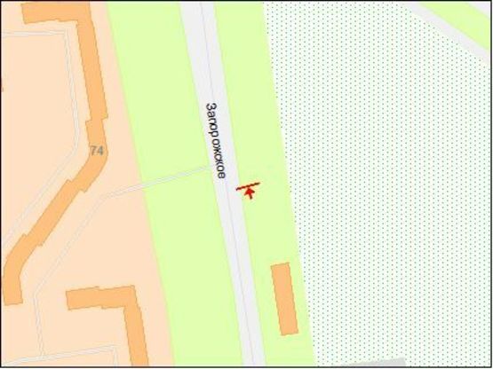 Схема рекламної площини за адресою Запорожское шоссе, 53б, призматрон въезд в город