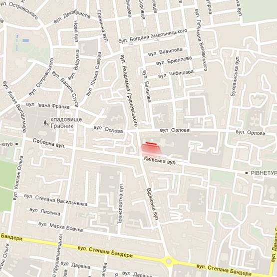 Схема рекламной плоскости по адресу м. Рівне, вул. А.Грушевського, в районі перехрестя з вул. Київською Схема рекламной плоскости по адресу м. Рівне, вул. А.Грушевського, в районі перехрестя з вул. Київською