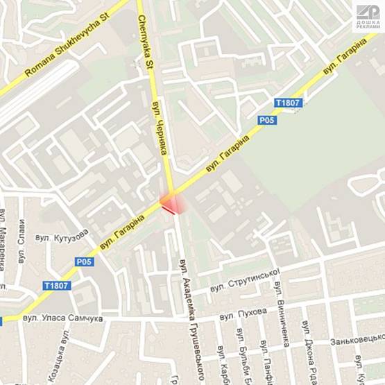 Схема рекламной плоскости по адресу м. Рівне, вул. А.Грушевського, в районі перехрестя з вул. Гагаріна Схема рекламной плоскости по адресу м. Рівне, вул. А.Грушевського, в районі перехрестя з вул. Гагаріна