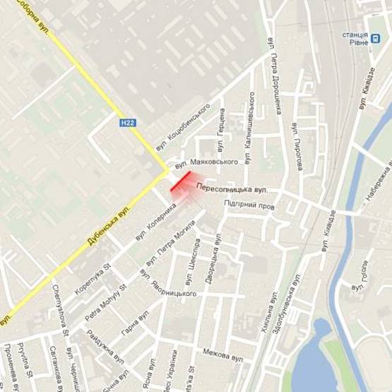 Схема рекламной плоскости по адресу м. Рівне, вул. Соборна, перехрестя з вул.Пересопницькою Схема рекламной плоскости по адресу м. Рівне, вул. Соборна, перехрестя з вул.Пересопницькою