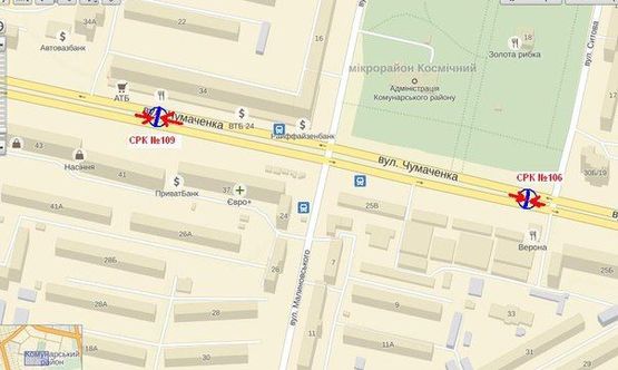 Схема рекламної площини за адресою вул.Чумаченко - вул.Ситова, ст.А (призматрон) Схема рекламної площини за адресою вул.Чумаченко - вул.Ситова, ст.А (призматрон)