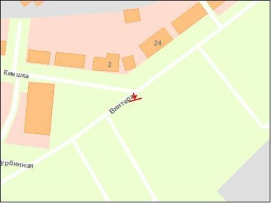 Схема рекламной плоскости по адресу бул.Вінтера —в ул.Кияшко, напротив супермаркету «Сільпо» (призматрон)