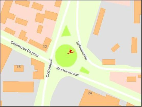 Схема рекламной плоскости по адресу пр.Соборний -вул.Космічна (коло), обличчям до пр.Соборного (призматрон)