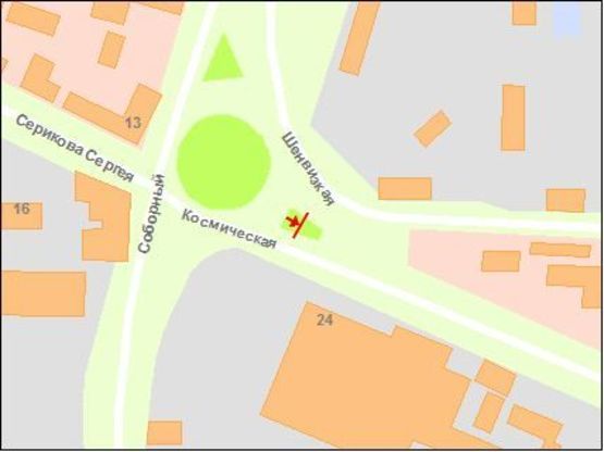 Схема рекламной плоскости по адресу пр.Соборний-вул.Космічна - вул.Шенвізьська (призматрон)