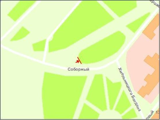 Схема рекламної площини за адресою пр.Соборний -вул.Б.Хмельницького, ст.А (напрямок руху від греблі) (призматрон) Схема рекламної площини за адресою пр.Соборний -вул.Б.Хмельницького, ст.А (напрямок руху від греблі) (призматрон)