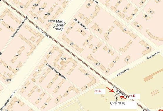 Схема рекламної площини за адресою пр.Соборний - вул.Верхня, ст.А (призматрон)