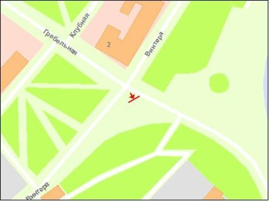 Схема рекламной плоскости по адресу вул.Гребельна  - р-н Правобережного пляжу, ДГЕС, ст.А (призматрон)