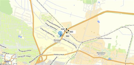 Схема рекламної площини за адресою Малехів (київська траса)