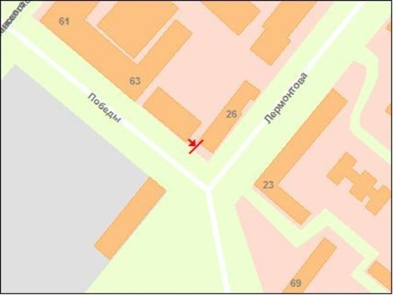 Схема рекламной плоскости по адресу вул.Перемоги-вул.Лермонтова, ст.Б (призматрон с сер.сент)