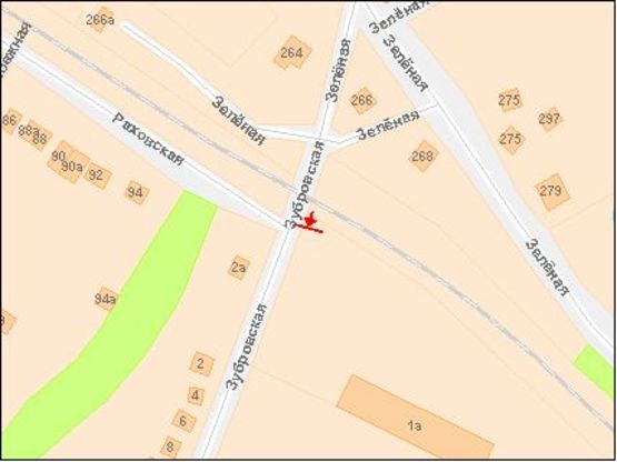 Схема рекламної площини за адресою Зелена-зубрівська вул.