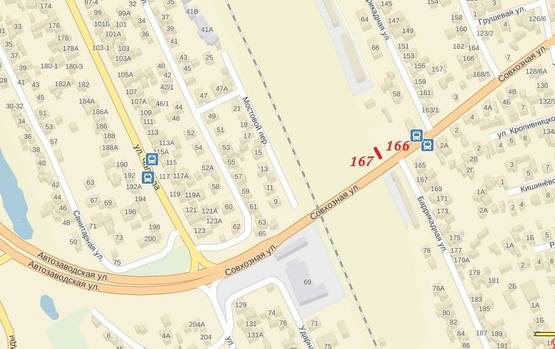 Схема рекламной плоскости по адресу 167_Запорожье_ул Совхозная ул Автозаводская