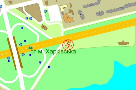 Схема рекламної площини за адресою Бажана проспект, (М)"Харьковская" Схема рекламної площини за адресою Бажана проспект, (М)"Харьковская"