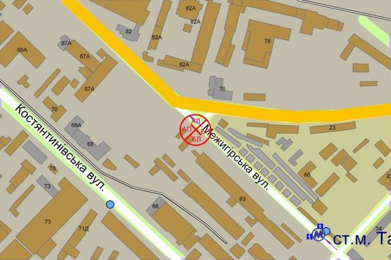 Схема рекламної площини за адресою Межигорская/Наб.-Луговая( "Київмлин") Схема рекламної площини за адресою Межигорская/Наб.-Луговая( "Київмлин")