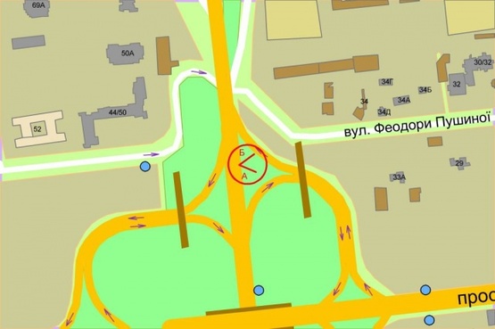 Схема рекламной плоскости по адресу Палладина проспект (заезд на Победы проспект) Схема рекламной плоскости по адресу Палладина проспект (заезд на Победы проспект)