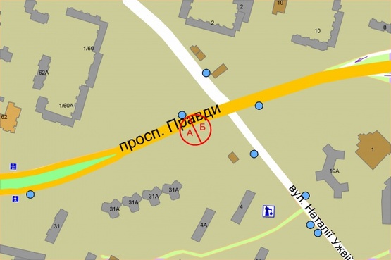 Схема рекламной плоскости по адресу просп. "Правди" / пр. Свободи