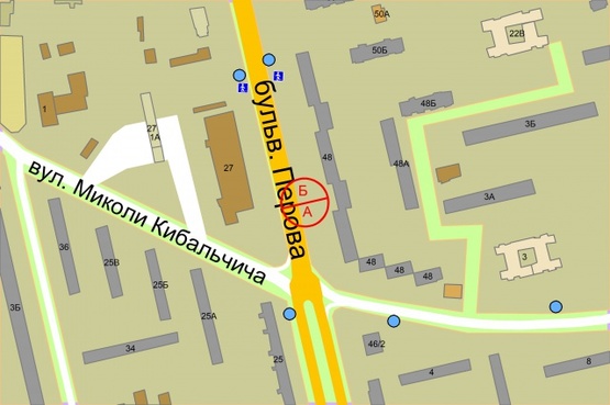 Схема рекламної площини за адресою Перова бульвар, 48 (після 80 метрів від перехрестя з вул. Кибальчича Миколи, рух в бік Троещини) Схема рекламної площини за адресою Перова бульвар, 48 (після 80 метрів від перехрестя з вул. Кибальчича Миколи, рух в бік Троещини)