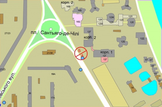 Схема рекламної площини за адресою Героїв Сталінграда проспект, 12Г (корп.2)  за світлофором Схема рекламної площини за адресою Героїв Сталінграда проспект, 12Г (корп.2)  за світлофором