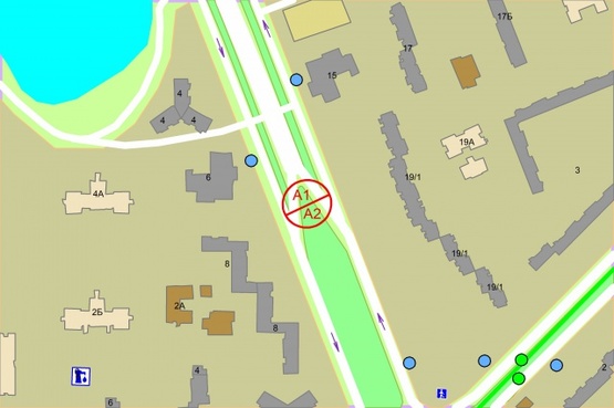 Схема рекламной плоскости по адресу Ревуцького, 6 навпроти, (розподілювач) рух до вул. Анни Ахматової /Тростянецька