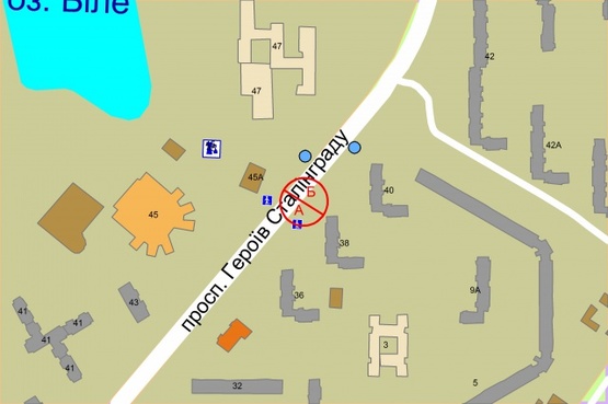 Схема рекламної площини за адресою просп. Героїв Сталінграду, 38