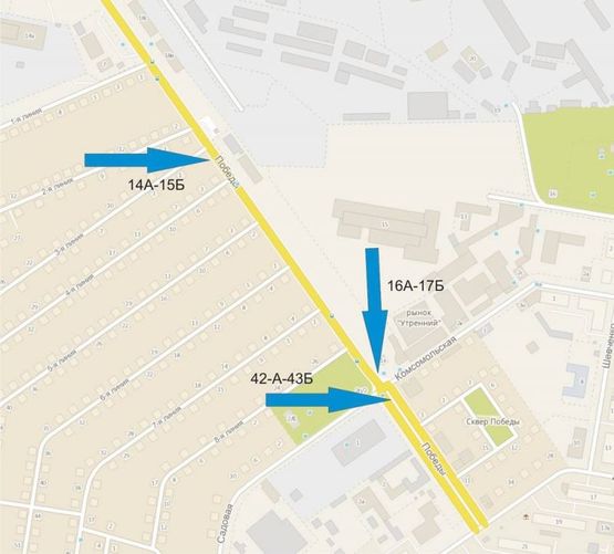 Схема рекламної площини за адресою ул. Победы (ТВЦ ДОМиНИКА)