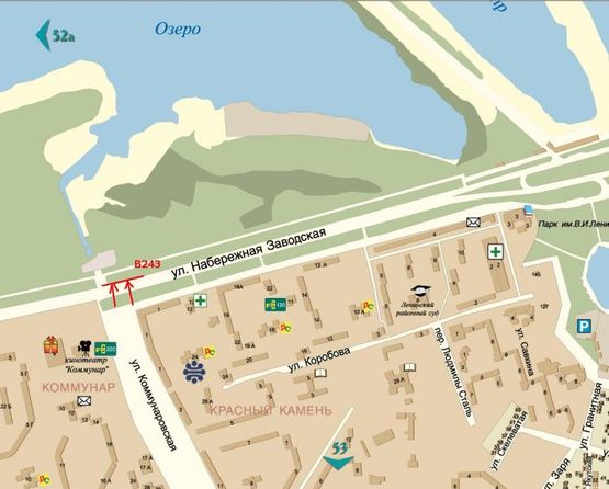 Схема рекламної площини за адресою Набережная Заводская-Красный Камень