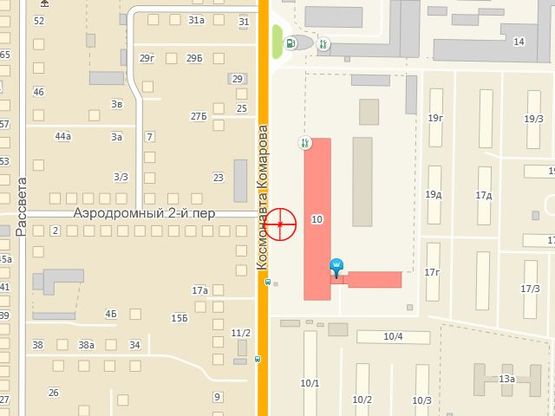 Схема рекламной плоскости по адресу Комарова №10 Промсвязь А3