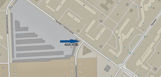 Схема рекламной плоскости по адресу ул. Героев Сталинграда (рынок Курортный)