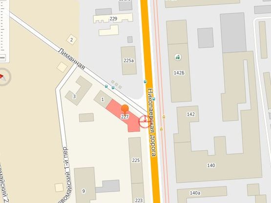 Схема рекламной плоскости по адресу Николаевская дорога №227 А2