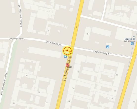 Схема рекламной плоскости по адресу Ат.Головатого №19/21 А3