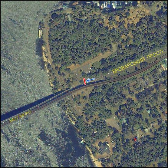 Схема рекламной плоскости по адресу (121063) Броварской проспект, мост Метро, в центр Схема рекламной плоскости по адресу (121063) Броварской проспект, мост Метро, в центр