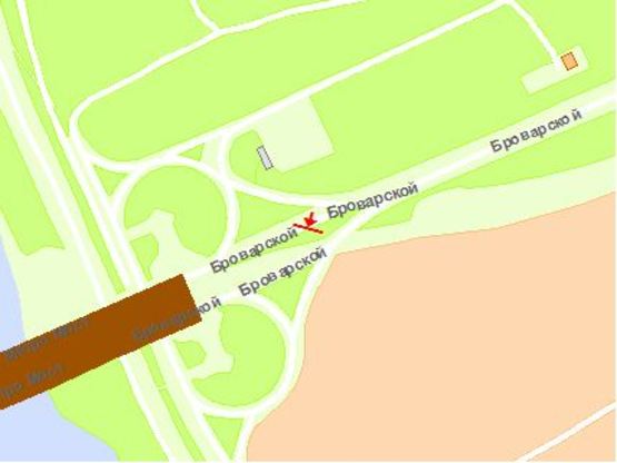 Схема рекламної площини за адресою Брoварскoй пр. мoст Метрo в центр