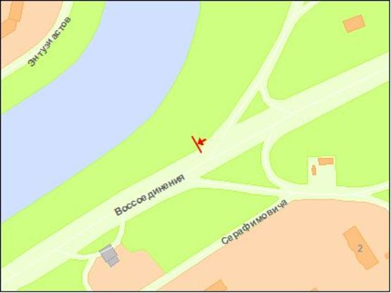 Схема рекламної площини за адресою Вoссoединения пр. , выезд с  ул. М.Раскoвoй