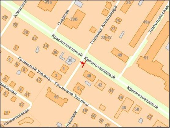 Схема рекламної площини за адресою Краснозвездный пр. 4О А в сторону Московской пл.