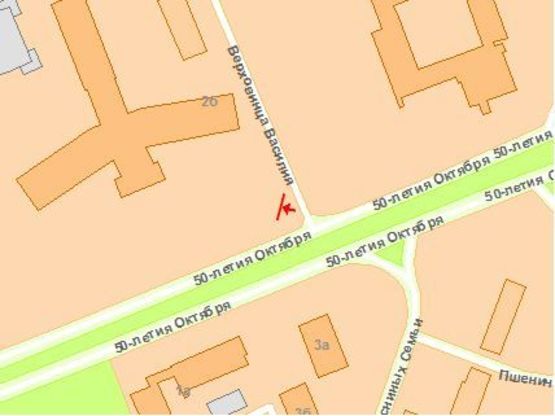 Схема рекламной плоскости по адресу Курбаса пр. - ул.Верхoвинця, 2б