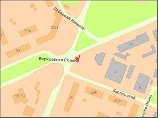 Схема рекламної площини за адресою Карельский пер., 3-а АЗС КЛО