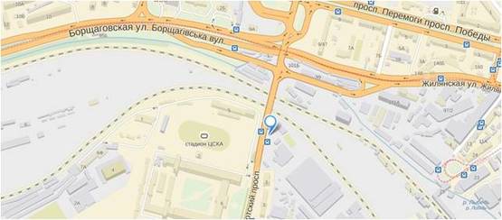 Схема рекламної площини за адресою пр-т Воздухофлотский, съезд на пр-т Победы Схема рекламної площини за адресою пр-т Воздухофлотский, съезд на пр-т Победы