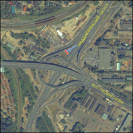 Схема рекламної площини за адресою (185686) Метро Выдубичи, эстакада, из центра Схема рекламної площини за адресою (185686) Метро Выдубичи, эстакада, из центра