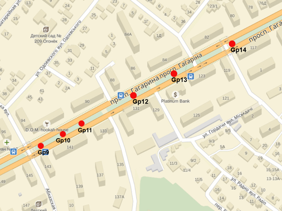 Схема рекламной плоскости по адресу Пр.гагарина, 141, Підстанція, У Центр Схема рекламной плоскости по адресу Пр.гагарина, 141, Підстанція, У Центр