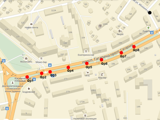 Схема рекламной плоскости по адресу Пр.гагарина, 167, Підстанція, У Центр Схема рекламной плоскости по адресу Пр.гагарина, 167, Підстанція, У Центр