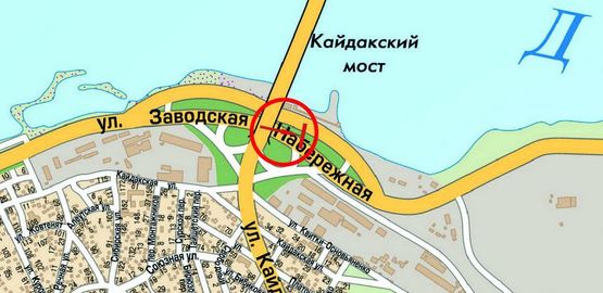 Схема рекламної площини за адресою Набережная Заводская - Кайдакский мост, разделитель в центр Схема рекламної площини за адресою Набережная Заводская - Кайдакский мост, разделитель в центр