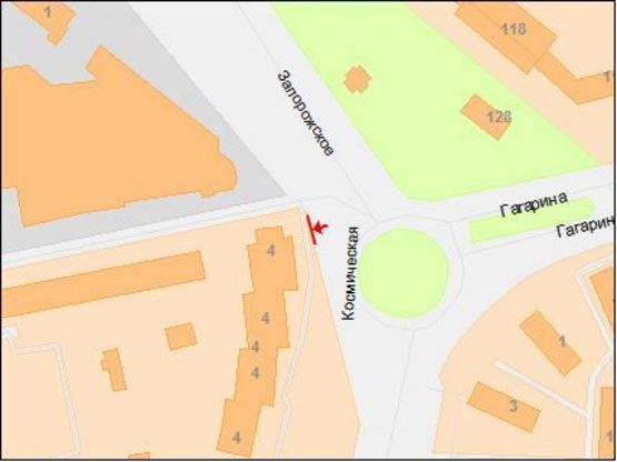 Схема рекламної площини за адресою Гагарина пр. - Запорожское шоссе